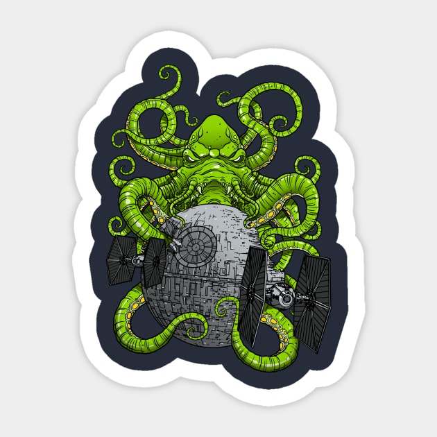 Cthulhu Strikes Back Sticker by drsimonbutler